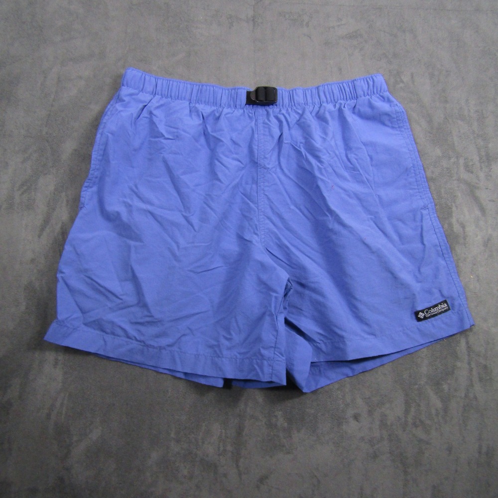 Columbia Shorts Women M Blue Nylon Belted Hiking Outdoor Sportswear 00914